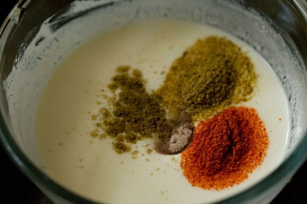 spices added to curd