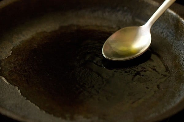 oil in a nonstick or cast iron pan