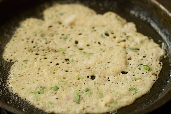 oats dosa with loose edges 