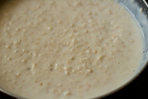 oatmeal porridge in pan.