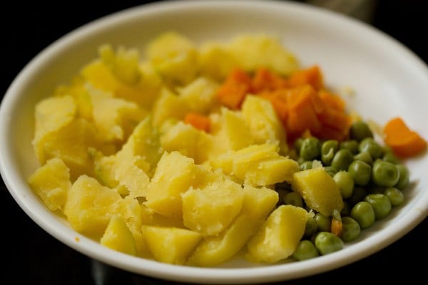 vegetables for poha upma. 