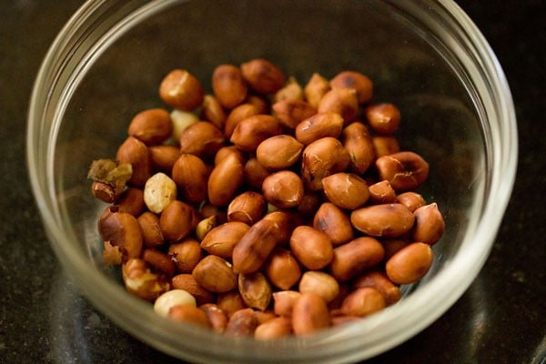 roasted peanuts in a bowl. 