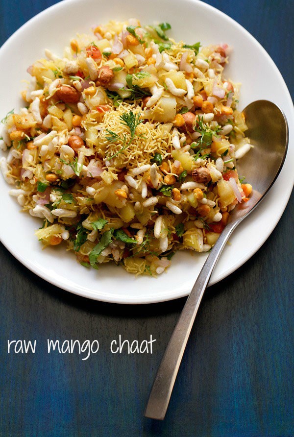 raw mango chaat, raw mango bhel, mango chaat