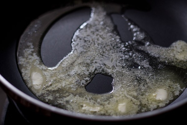 butter and olive oil in a pan.