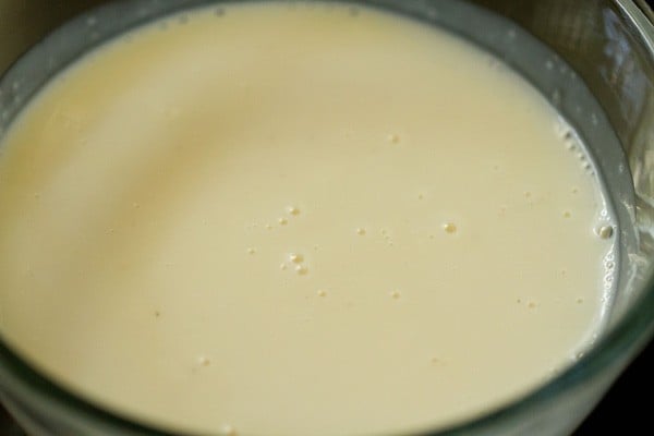 prepared custard sauce for vanilla ice cream.