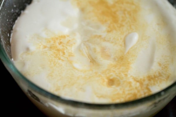 beaten custard sauce added to whipped cream.