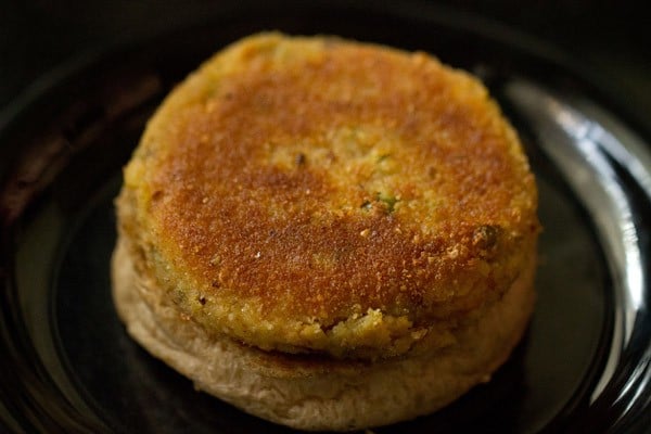 veggie patty placed on the bun