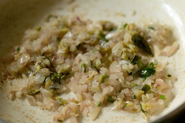 onions sautéed and translucent