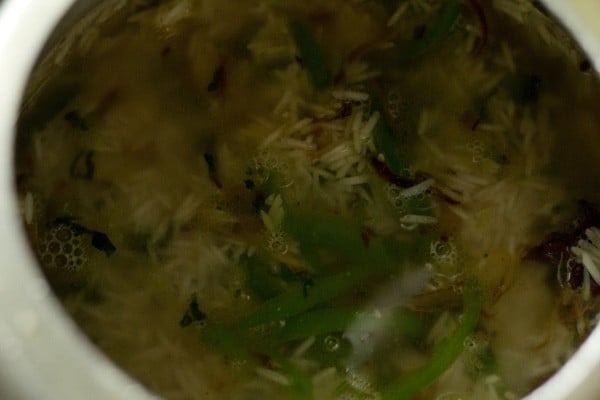 water added to capsicum rice in pressure cooker