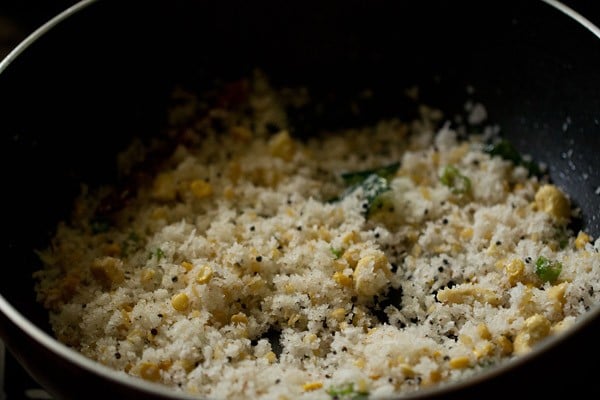 sautéing coconut. 