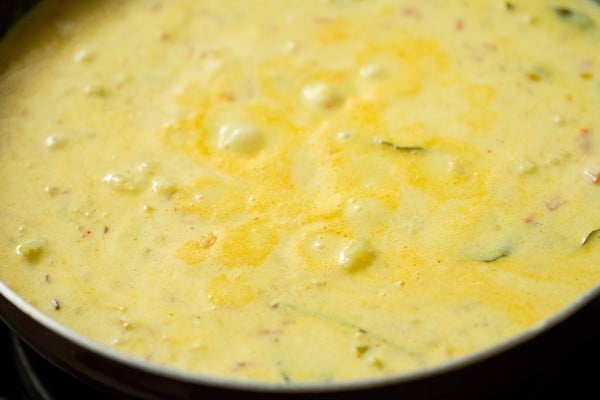 simmering dahi wale aloo. 