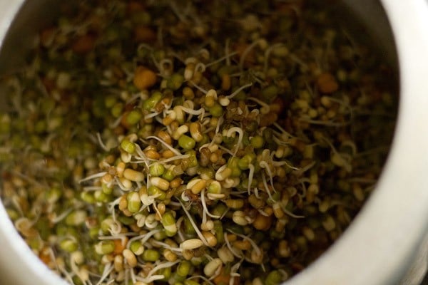 cooking mixed sprouts in pressure cooker. 