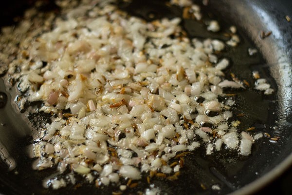 sautéing onions.