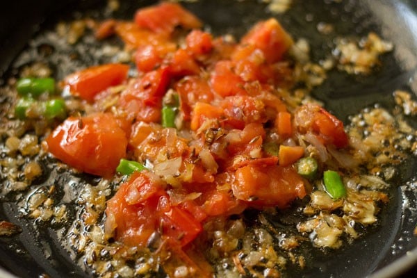 sautéing tomatoes. 