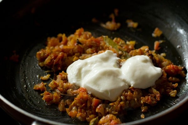 curd added to masala