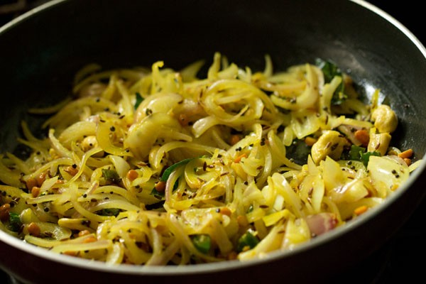 cooked onions in pan.