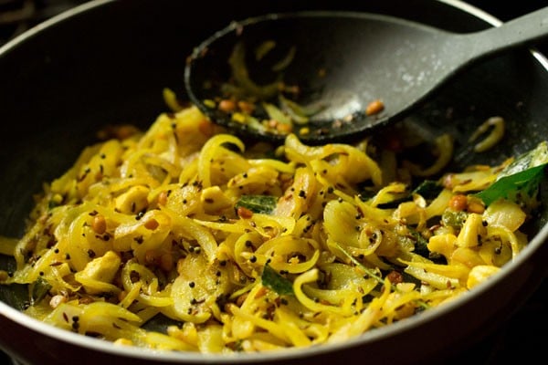 gram flour mixed and sautéed with onions