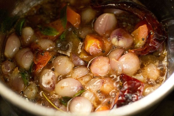 added tamarind pulp for onion sambar