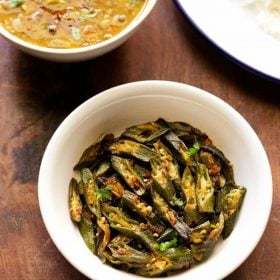 bhindi fry recipe, punjabi bhindi fry recipe