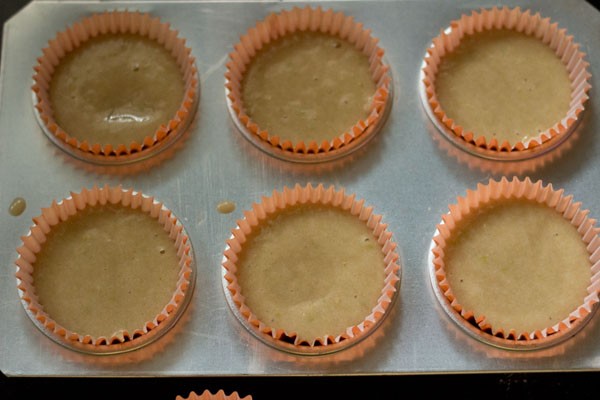 muffin liners filled with batter