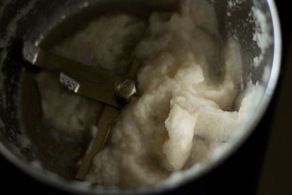 ground onion, ginger, garlic paste in the blender