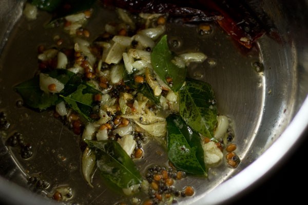 sautéing garlic mixture. 