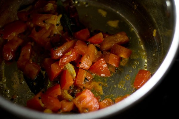 sautéing tomatoes. 