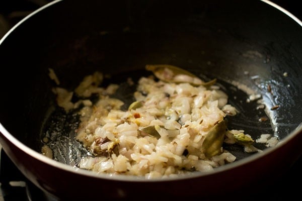 sauteing onions for mushroom butter masala recipe