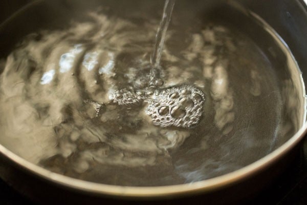 boiling water in a pan