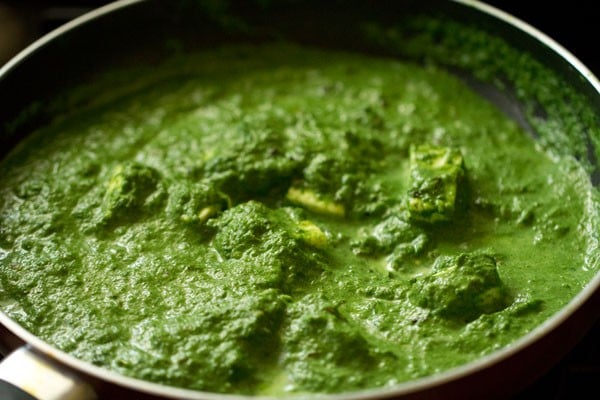 ready to serve palak paneer in pan