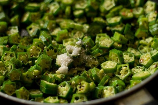 salt added to bhindi. 