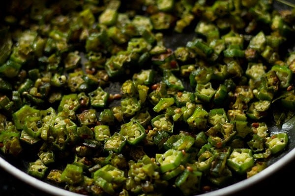 cooked vendakkai poriyal