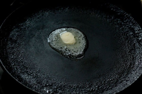 melting butter on a non stick pan. 