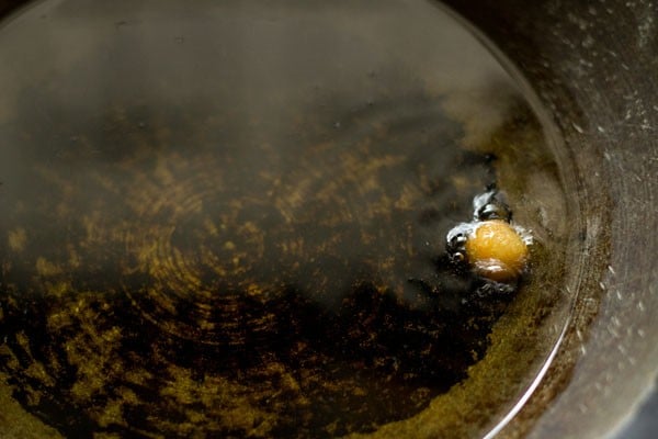 frying tester ball until golden.