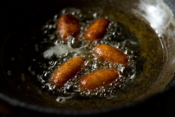 frying - kala jamuns recipe