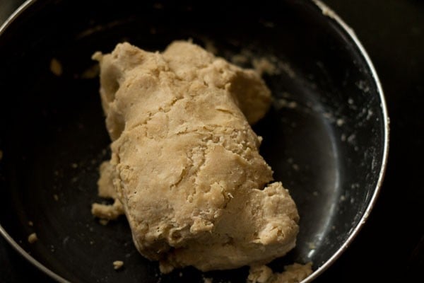 kneading dough for shakkarpare. 