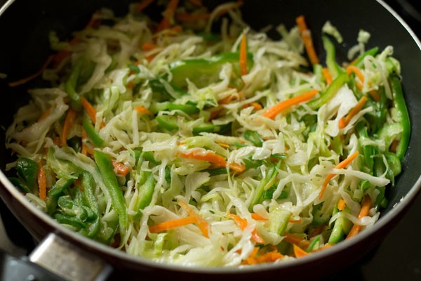 sautéed veggies for veg spring rolls recipe