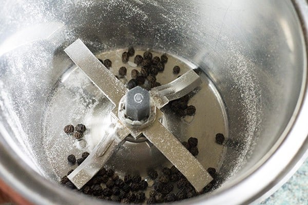 whole peppercorns added to the same food processor for making rice rava upma.
