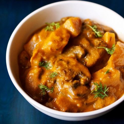 aloo mushroom recipe, potato mushroom recipe