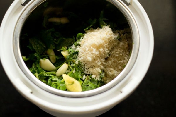 ingredients for green chutney paste