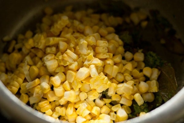 adding corn kernels