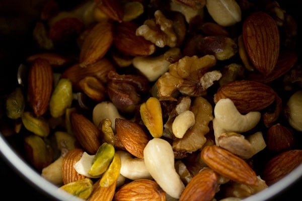 nuts added to a grinder jar.