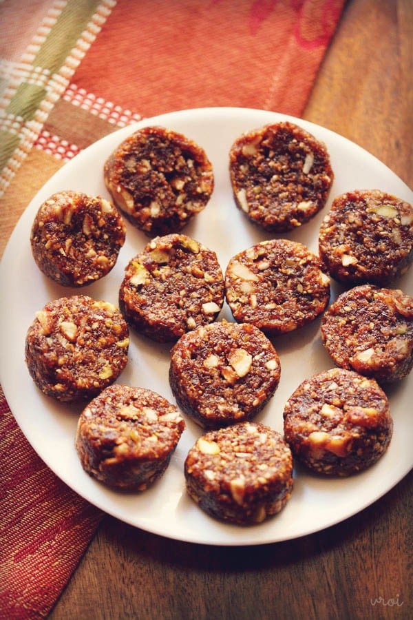 dry fruits barfi or dry fruits halwa on a white plate.