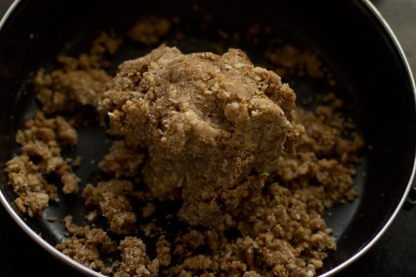 mixing the ingredients to form a dough. 