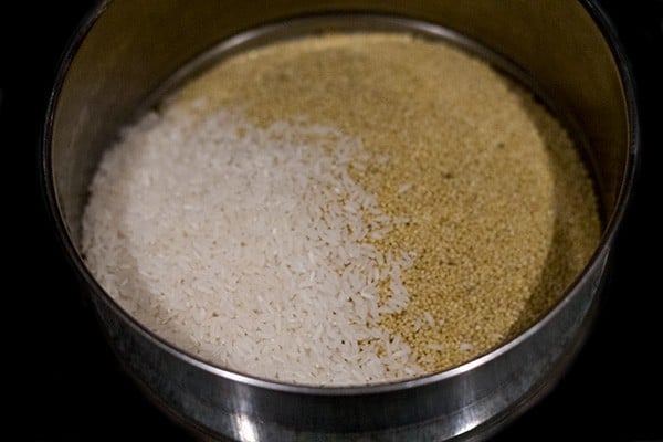 foxtail millet and idli rice for making millet idli. 