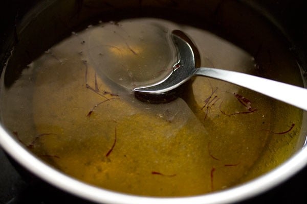 dissolving sugar into a syrup over heat