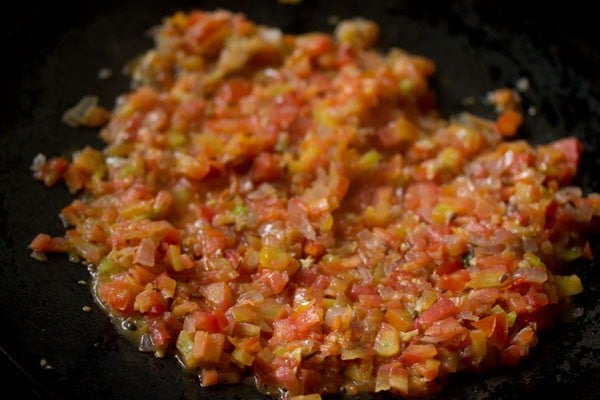 sautéing onion-tomato mixture. 