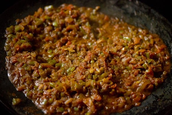 cooking the masala to the right consistency. 