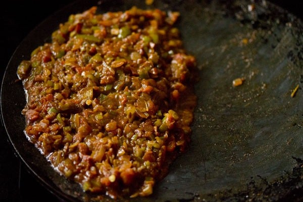 cooked masala on the pan. 