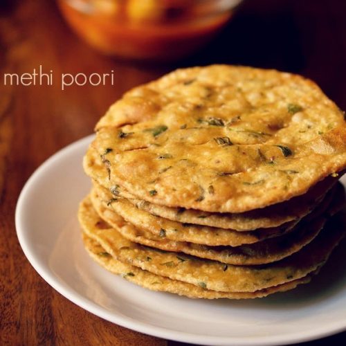 methi puri recipe, methi poori recipe